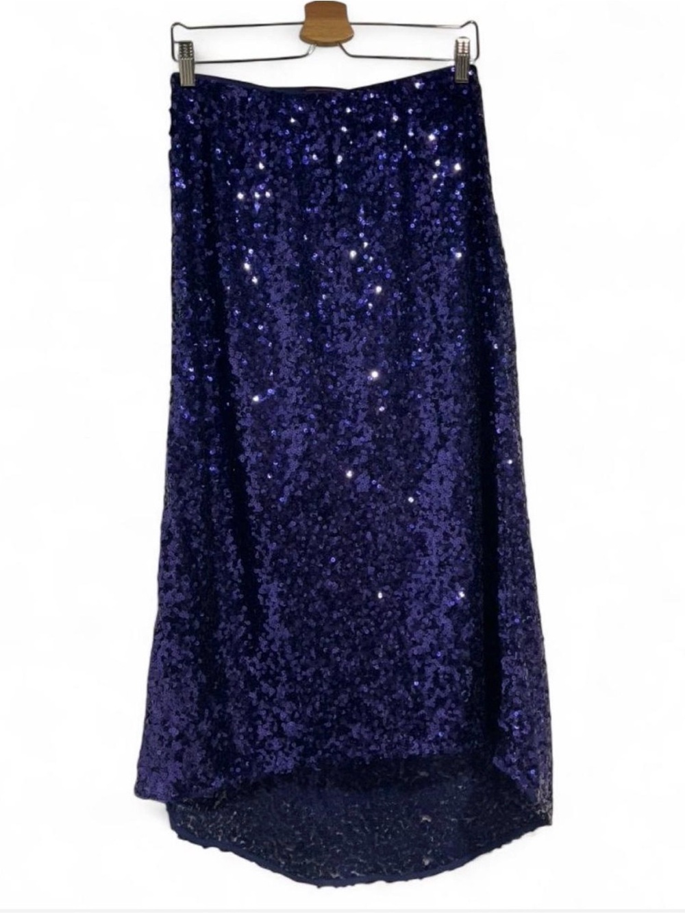 C-Wonder by Christian Soriano Sequined High-Low Midi Skirt in Deep Purple